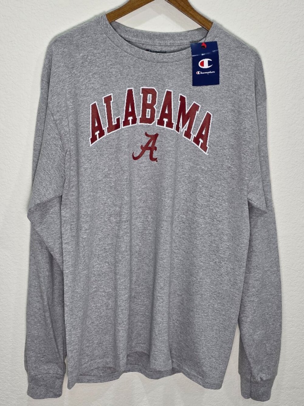 NWT Champion University of Alabama Crimson Tide Gray Long Sleeve Shirt L